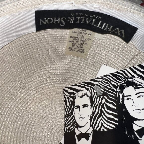 Vintage Whittle & Shone 90's Big Fancy  Hat Embroidery Detail Dusty Blue - Picture 5 of 6